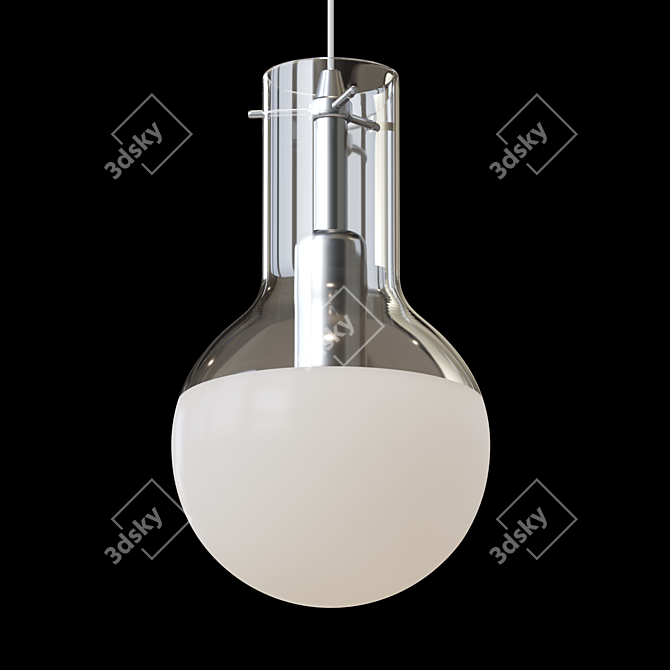 Sleek Glass Pendant Lamp 3D model image 2