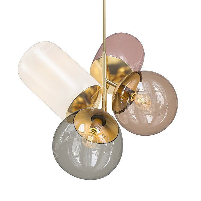 Ethereal Bubble Glass Chandelier 3D model image 1