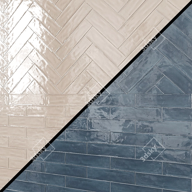 Vibrant 3x12 Ceramic Subway Tiles 3D model image 1