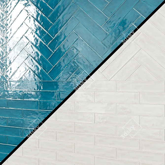 Vibrant 3x12 Ceramic Subway Tiles 3D model image 3