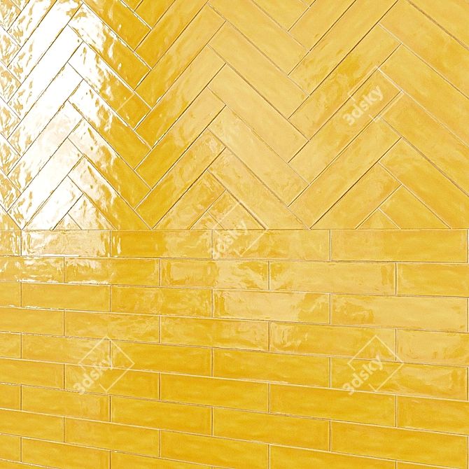 Vibrant 3x12 Ceramic Subway Tiles 3D model image 5