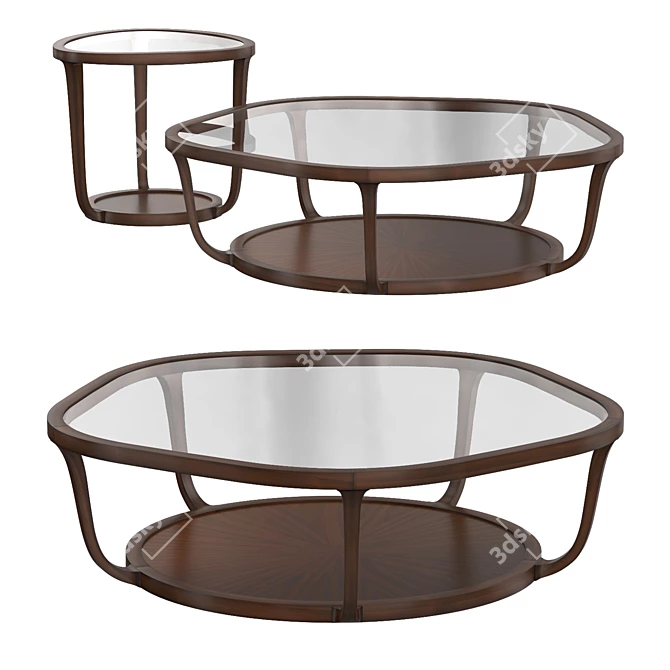 Sleek Lacquered Glass Coffee Table 3D model image 1