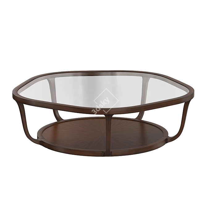 Sleek Lacquered Glass Coffee Table 3D model image 3