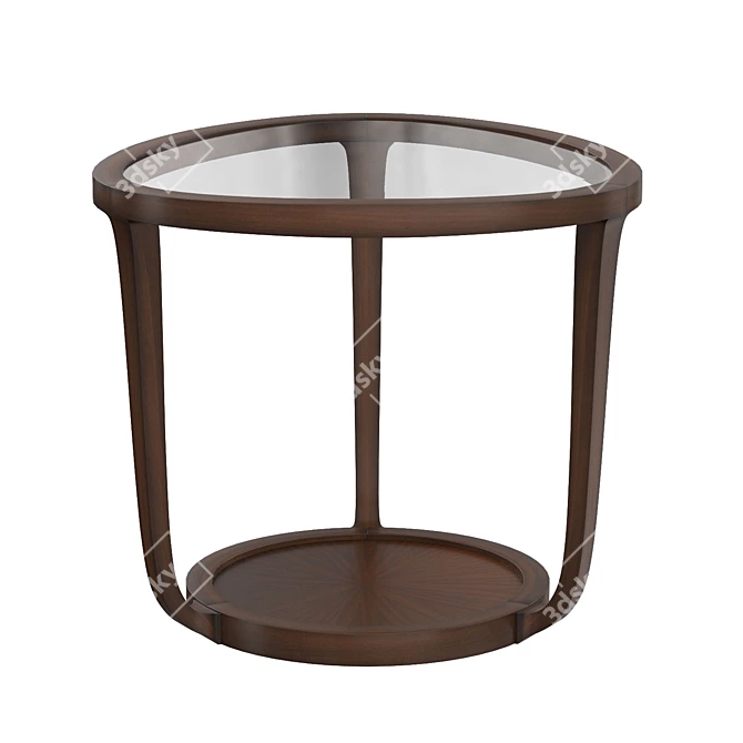 Sleek Lacquered Glass Coffee Table 3D model image 4