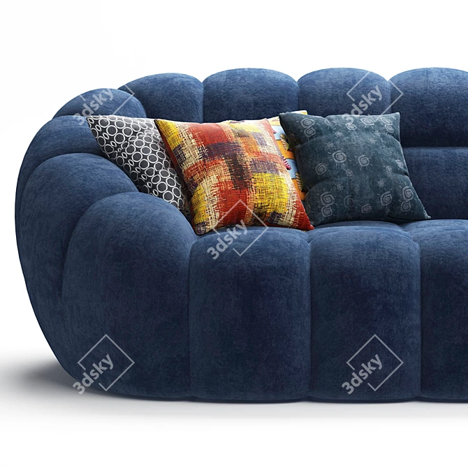 Sleek Perspective 3-Seater Sofa 3D model image 3