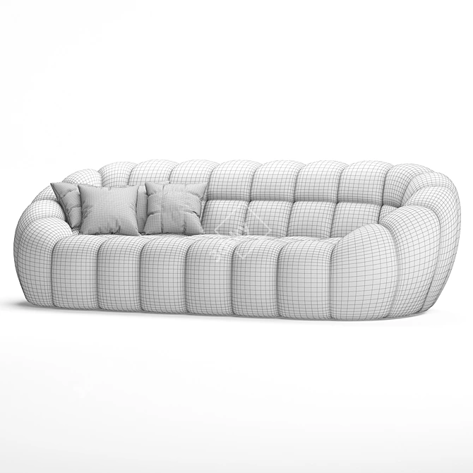 Sleek Perspective 3-Seater Sofa 3D model image 5