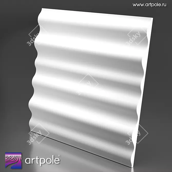 3D Wave Panel: Innovative Design 3D model image 1