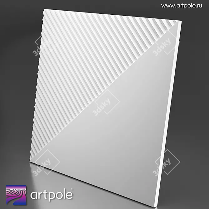 Fields 3 Gypsum 3D Panel: Versatile Designs 3D model image 1