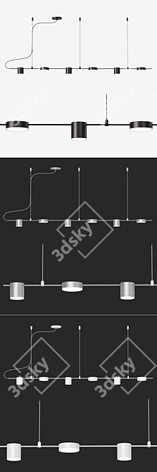 Sleek Counterpoint Linear Pendant 3D model image 2