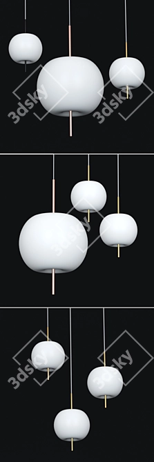 Elegant Kushi Ceiling Lamp 3D model image 3