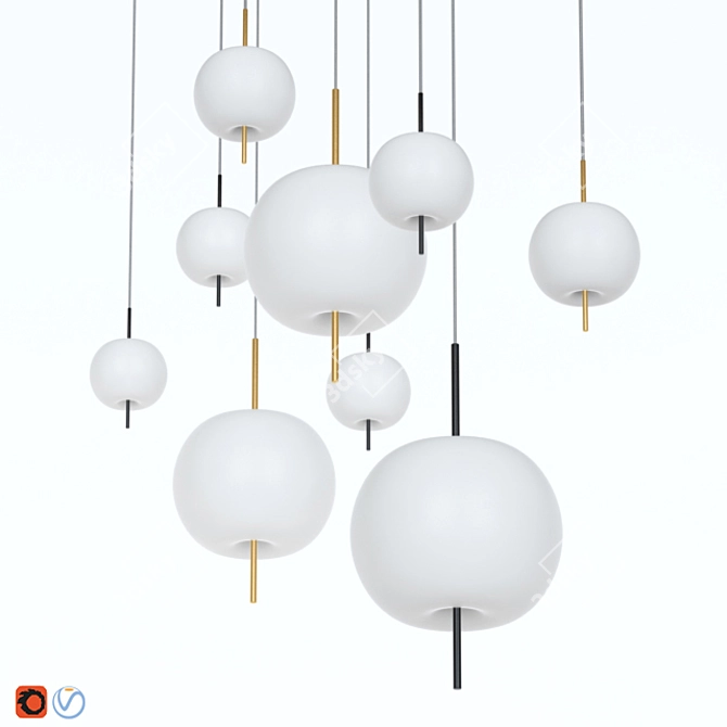 Elegant Kushi Ceiling Lamp 3D model image 5