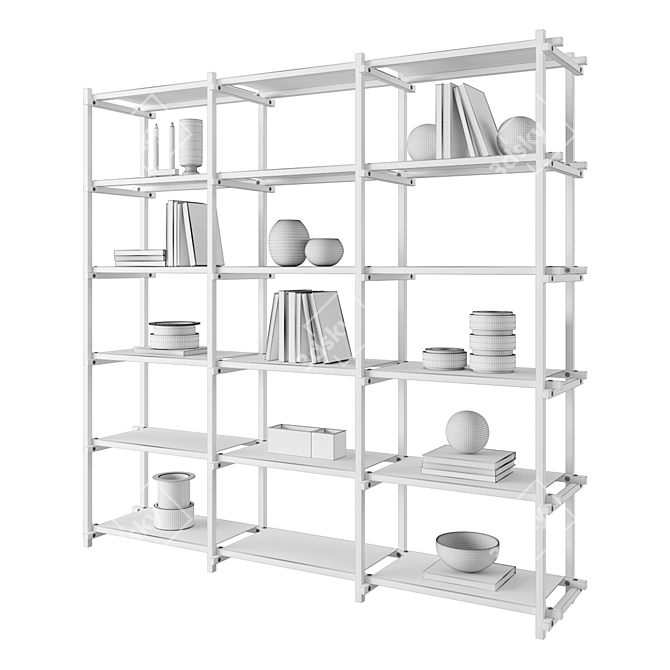 Hay Woody High Shelves: Contemporary Oak 3D model image 4