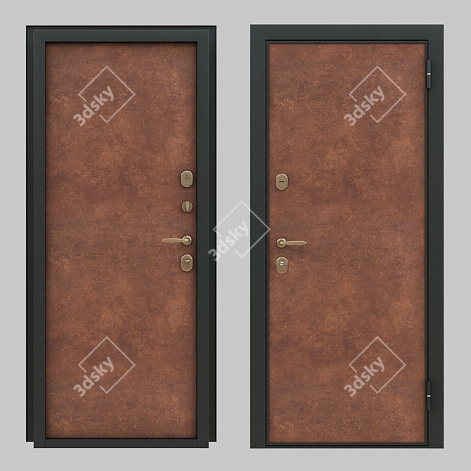 Stylish Fortezza Entry Door 3D model image 1