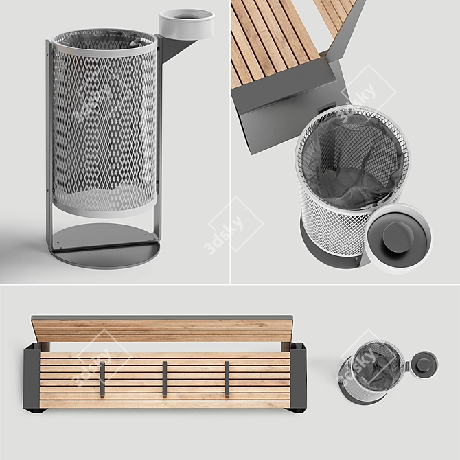 Modern Urban Furniture Set 3D model image 2