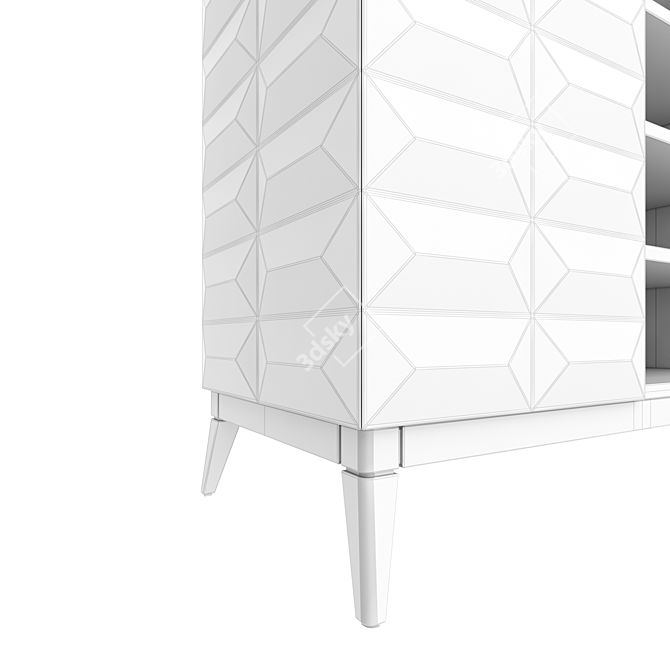 Compact Pyramid Cabinet Console 3D model image 4