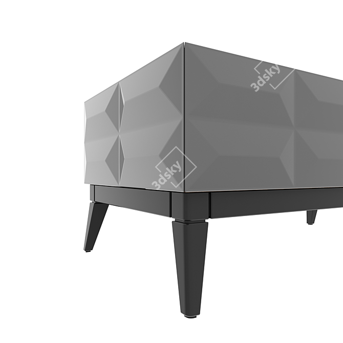 Sleek Pyramid Cabinet Console Table 3D model image 4