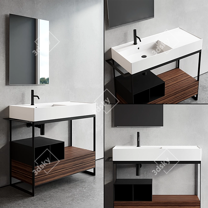 Scarabeo Ceramiche Solid Vanity Set 3D model image 1