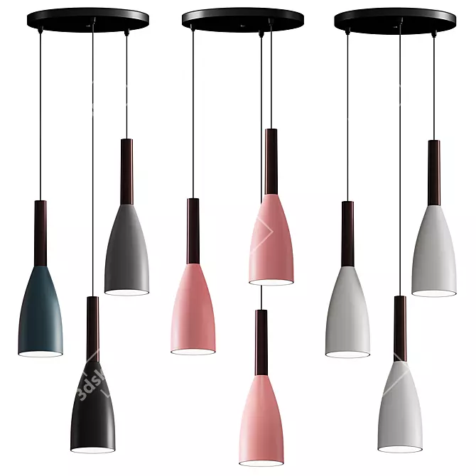 Nordic Chic Cone Pendant: Simple Elegance 3D model image 4