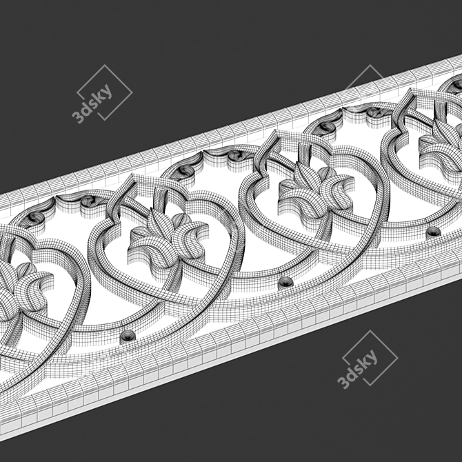 Khorezm National Frieze: Carved Ganch 3D model image 3