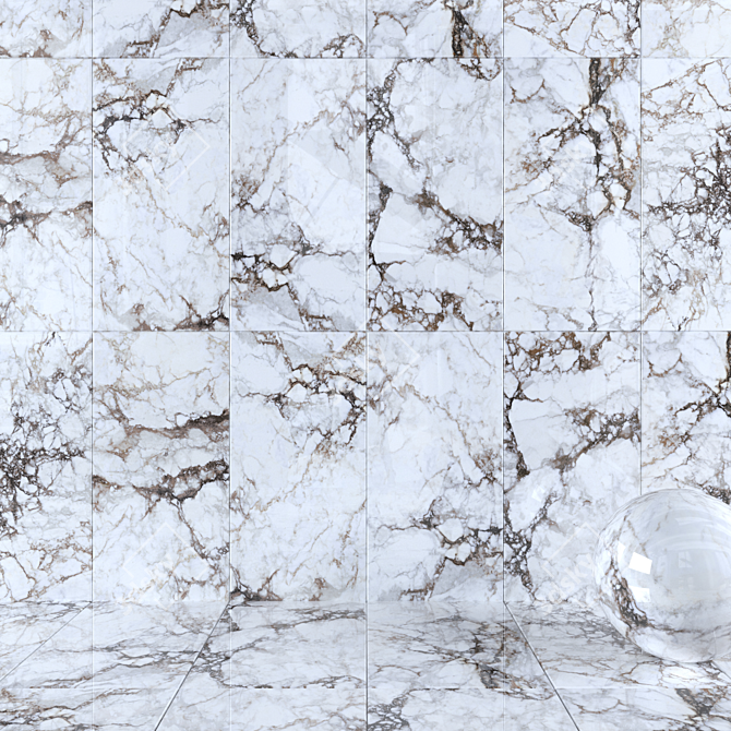 Breccia Marble Wall Tiles - Museum Collection 3D model image 1