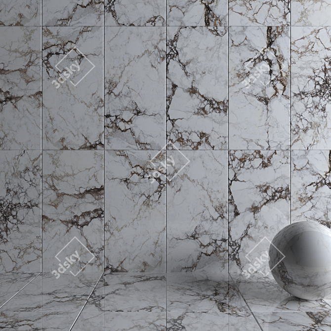 Breccia Marble Wall Tiles - Museum Collection 3D model image 3