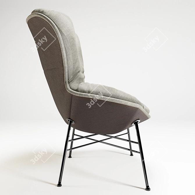 Cozy Quilted Armchair: Soft & Stylish 3D model image 3
