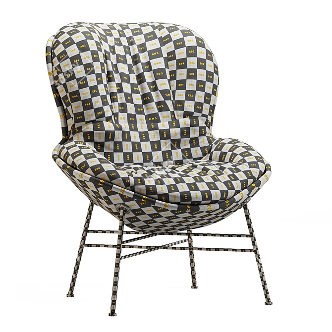 Cozy Quilted Armchair: Soft & Stylish 3D model image 5