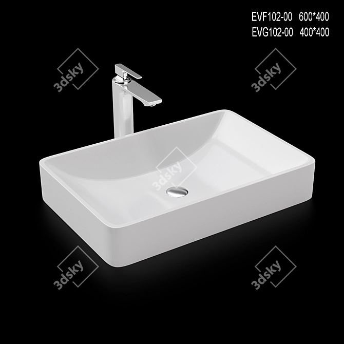 Jacob Delafon VOX - Double Sink & Mixer 3D model image 3