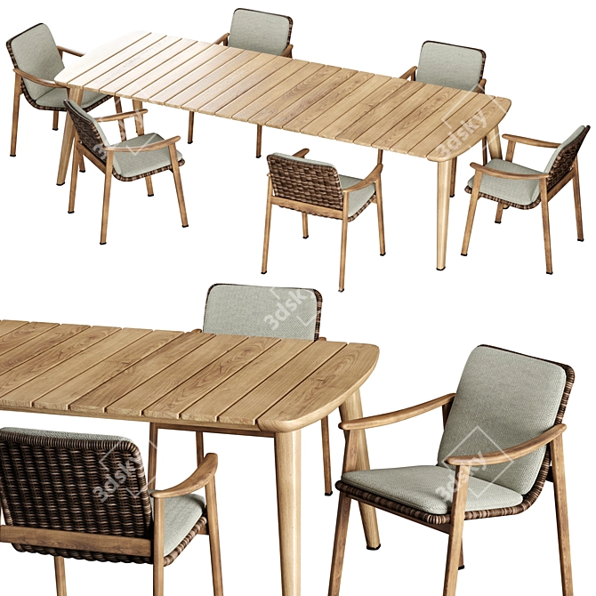 Fynn Dining Outdoor: Scandinavian Elegance for Your Patio 3D model image 1