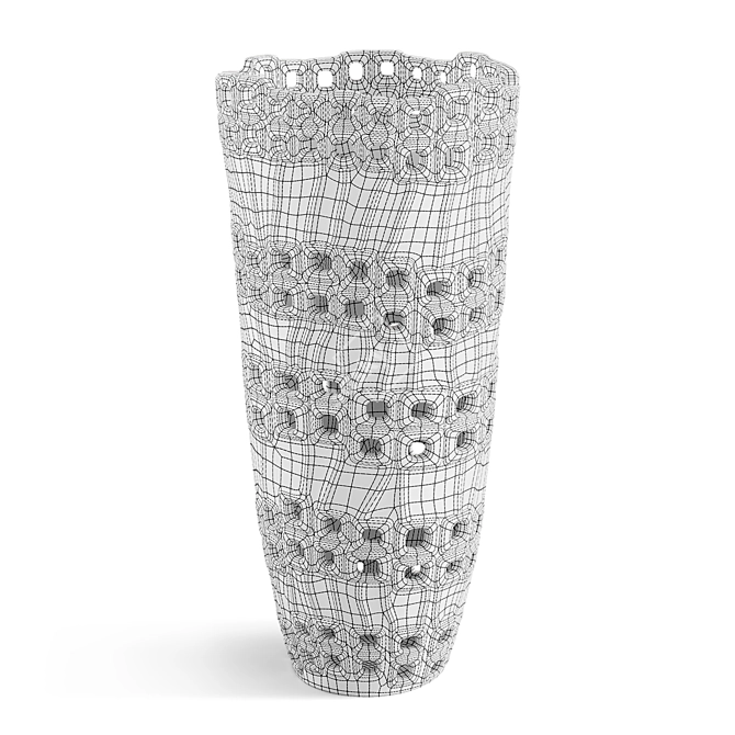 Elegant White Cal Vase 3D model image 4