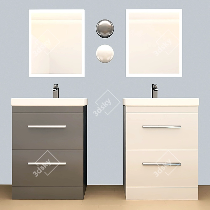 Patello 1600: Modern Bathroom Vanity 3D model image 7