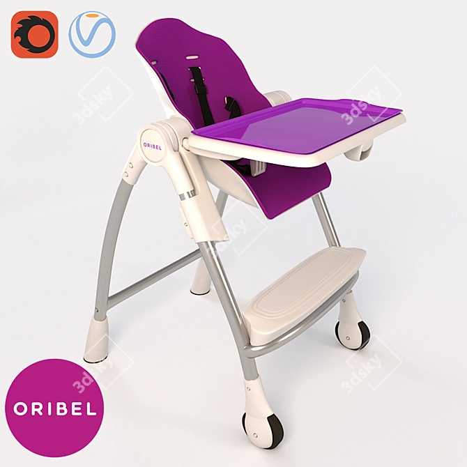 Transforming High Chair: Oribel Cocoon 3D model image 7