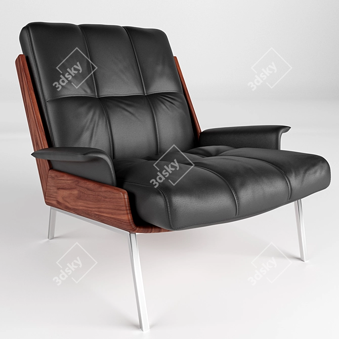 Japanese-inspired Daiki Armchair 3D model image 1