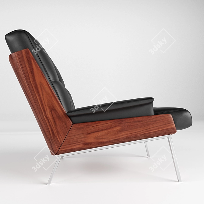 Japanese-inspired Daiki Armchair 3D model image 3