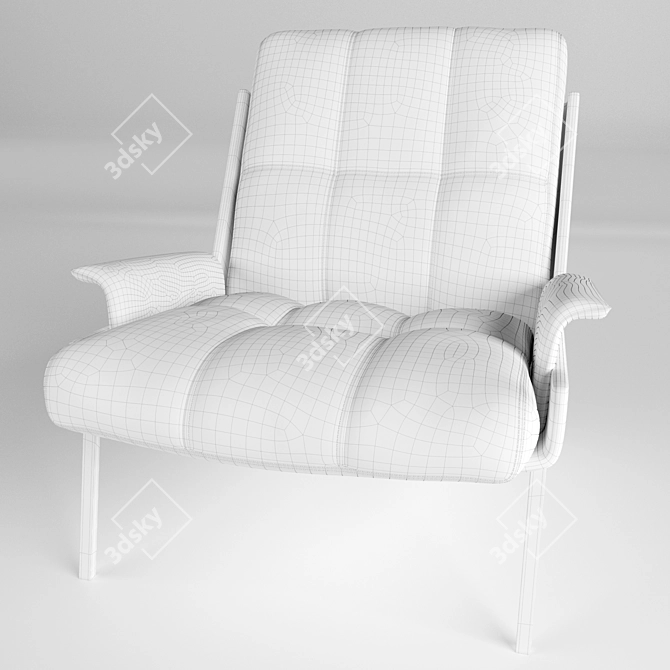 Japanese-inspired Daiki Armchair 3D model image 5