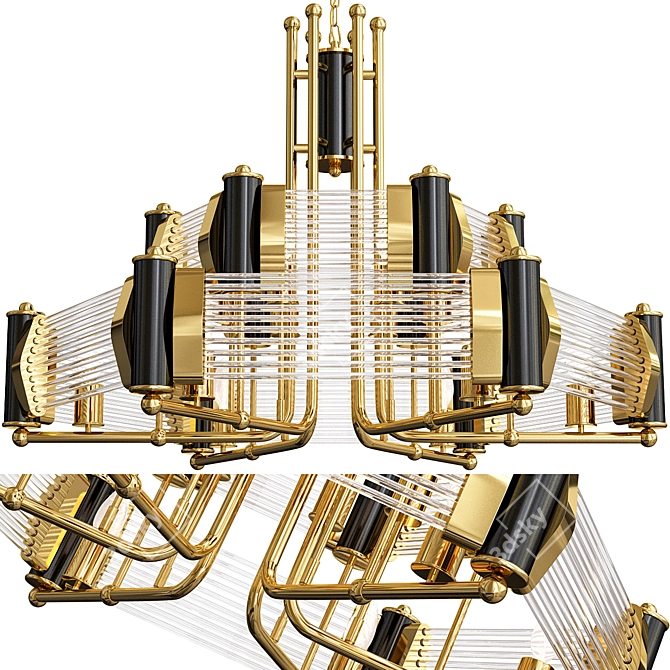 Glamorous Gatsby Chandelier 3D model image 1