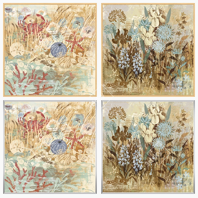 Modern Wall Art Set: No. 1473 3D model image 3
