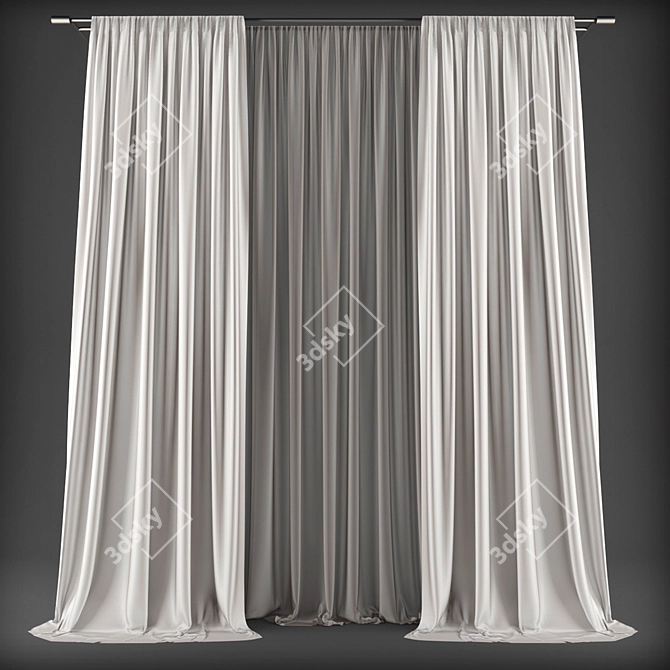Elegant Polys Curtains 3D model image 1