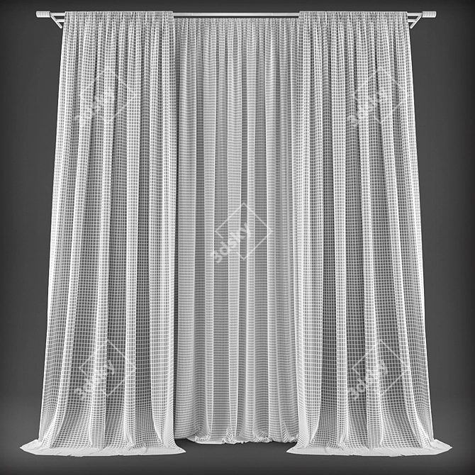 Elegant Polys Curtains 3D model image 2