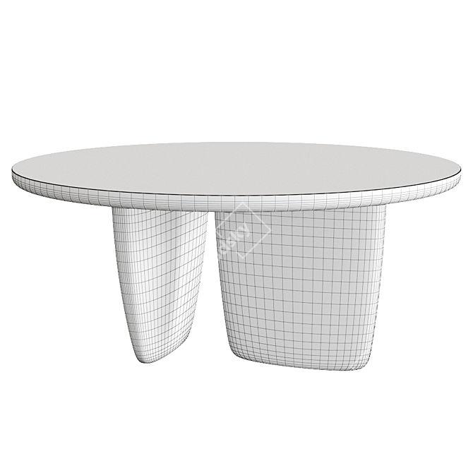 Modern Italian Tobi-Ishi Dining Table 3D model image 2