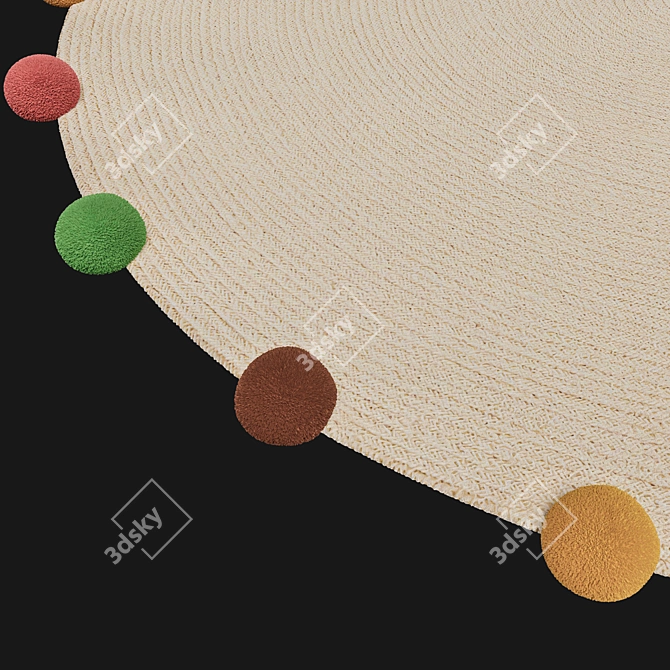 Natural Jute Trimmed Rug 3D model image 3