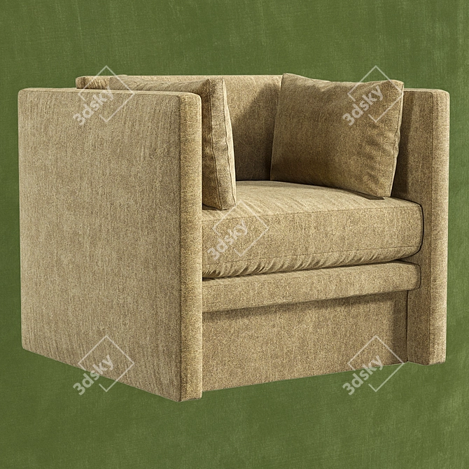 Modern Upholstered Armchair 3D model image 2