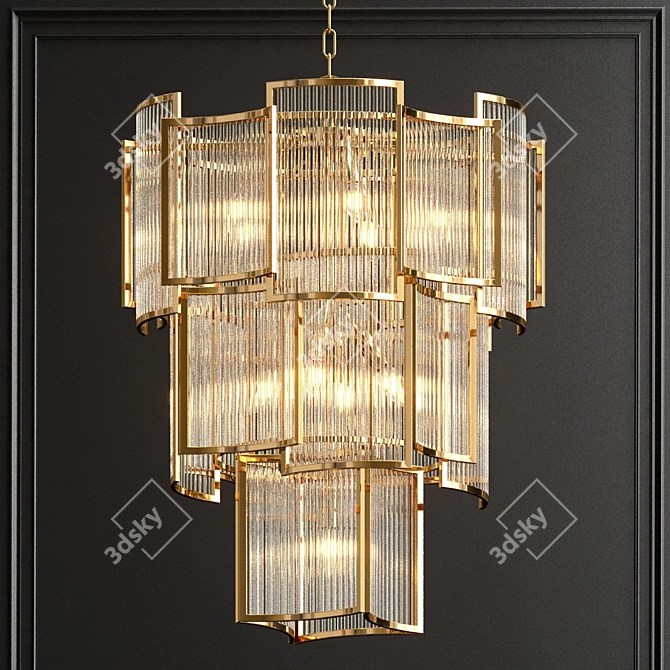 Glamorous Crystal Chandeliers Collection 3D model image 2