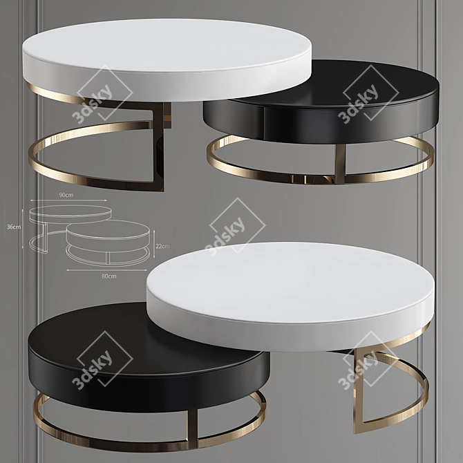 Sleek Modern Coffee Table: Deprimo AP00218 3D model image 3