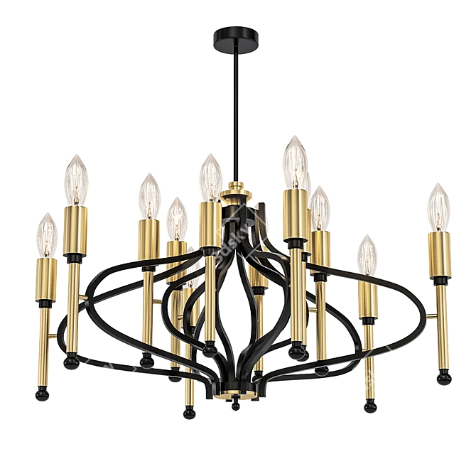 CHIARO IRIDA: Elegant Pendant Chandelier 3D model image 1
