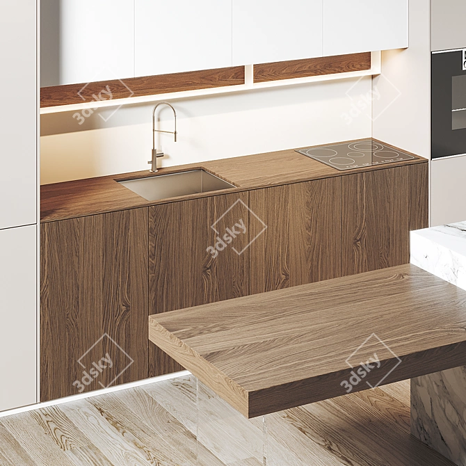 Modern Kitchen 3D Model 3D model image 2