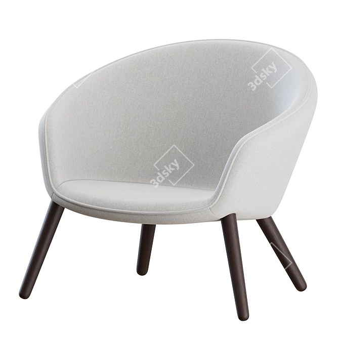 Modern Danish Lounge Chairs Set 3D model image 4
