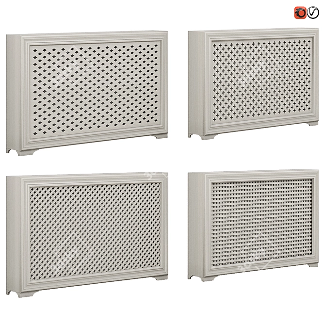 Radiator Screen Set: Decorative Elegance 3D model image 1