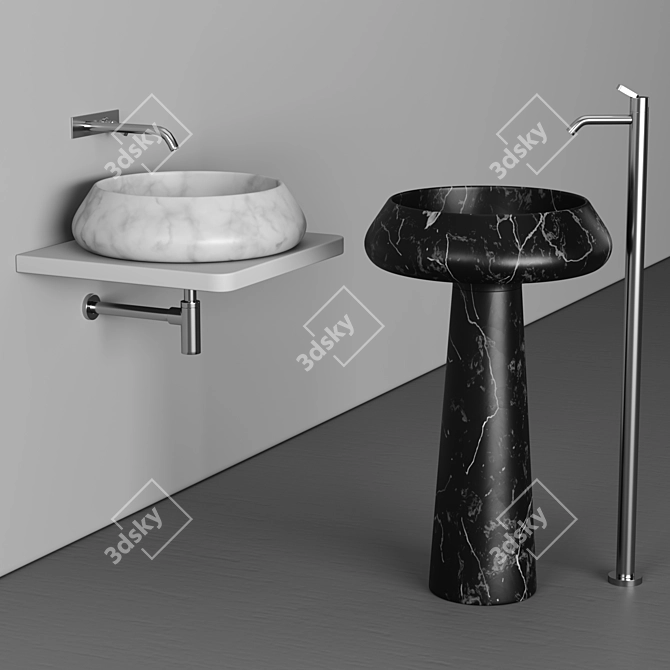 Title: Agape BJHON Washbasin: Stylish Italian Design 3D model image 2