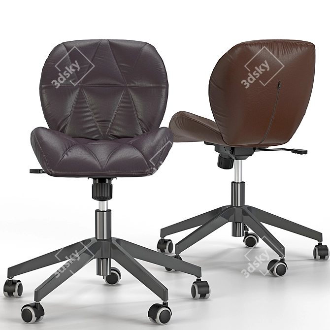 Argos Boutique Faux Leather Office Chair: Elegant Style for Your Workspace 3D model image 3